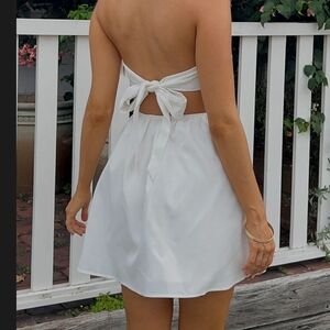 Windsor White Backless Dress with Bow Detail